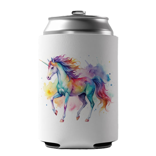 Unicorn Beautiful Watercolor Design Can Cooler Beer Soda Drink Insulated Holder Sleeve Hugger