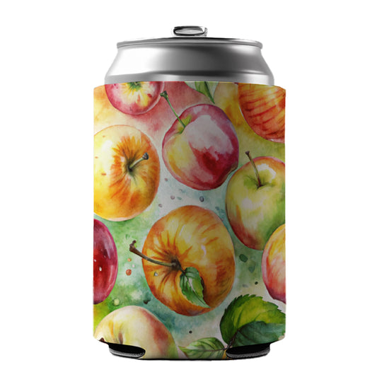 Apples Fruit Watercolor Can Cooler Beer Soda Drink Insulated Holder Sleeve Hugger