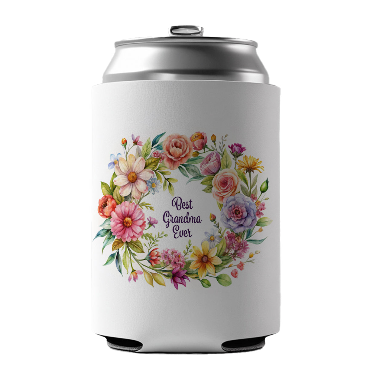 Best Grandma Ever Flowers Can Cooler Beer Soda Drink Insulated Holder Sleeve Hugger