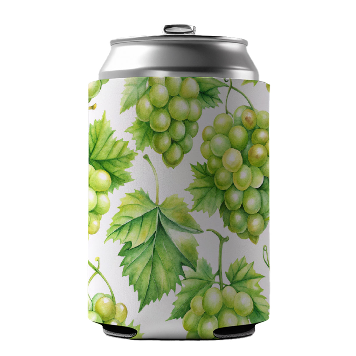 Bunches Of Green Grapes Can Cooler Beer Soda Drink Insulated Holder Sleeve Hugger