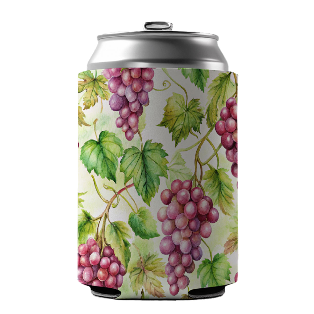 Bunches Of Purple Grapes Can Cooler Beer Soda Drink Insulated Holder Sleeve Hugger