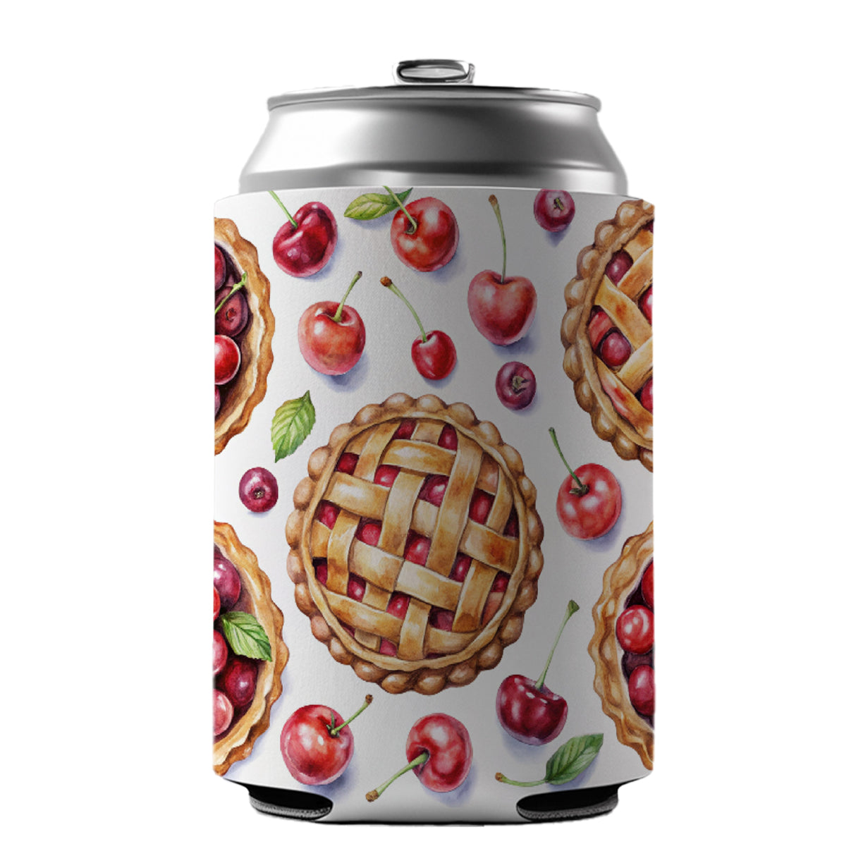 Cherry Pies Bursting Can Cooler Beer Soda Drink Insulated Holder Sleeve Hugger
