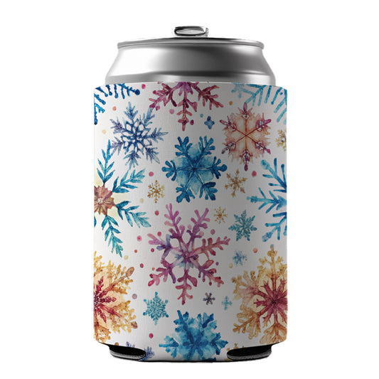 Colorful Snowflakes Winter Can Cooler Beer Soda Drink Insulated Holder Sleeve Hugger