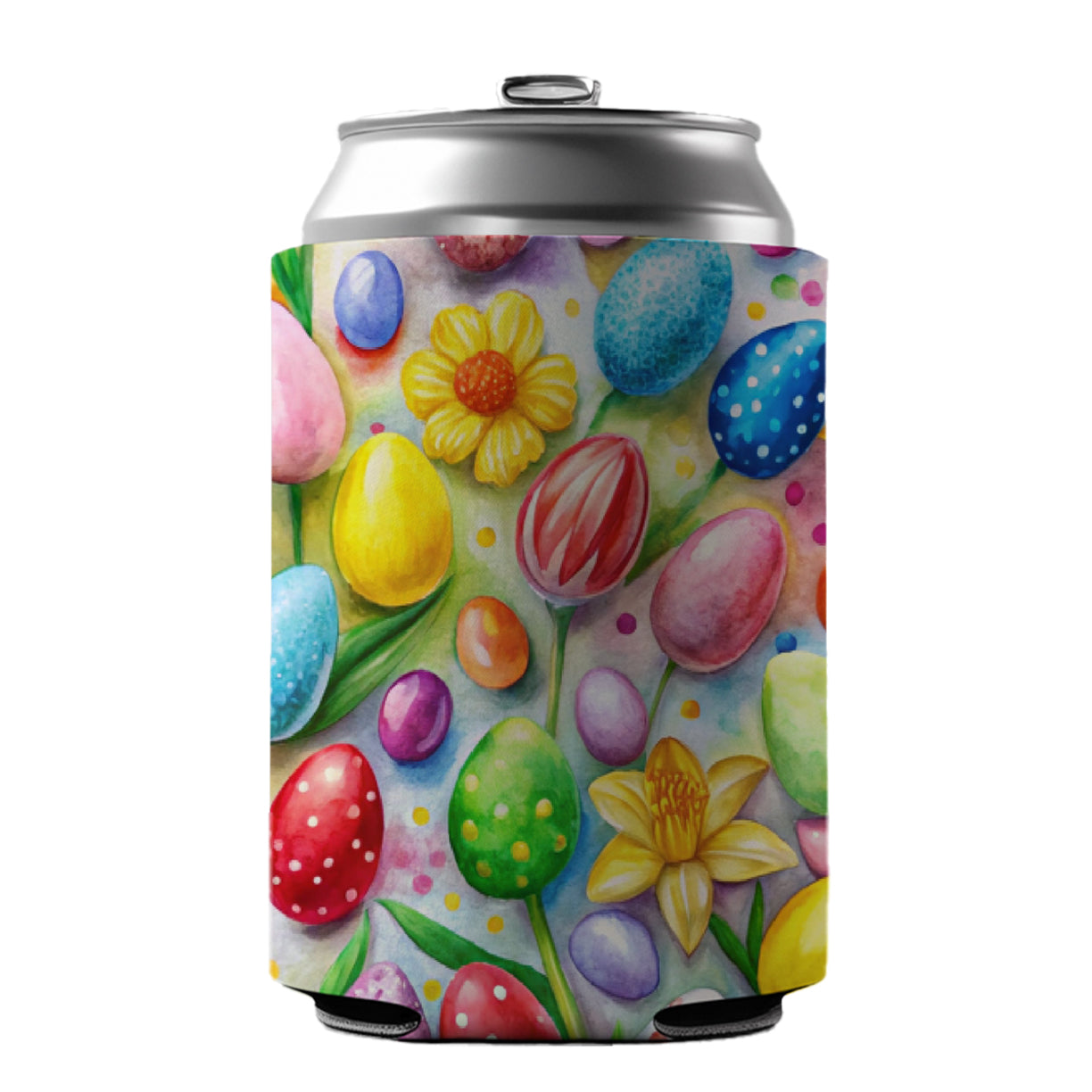 Easter Candy Eggs Flowers Can Cooler Beer Soda Drink Insulated Holder Sleeve Hugger