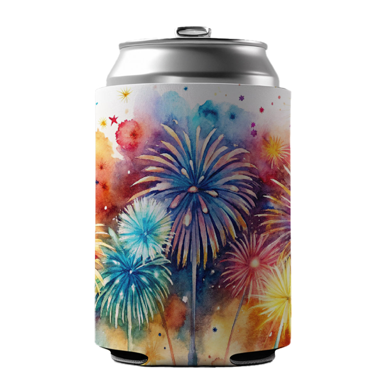 Fireworks Colorful Can Cooler Beer Soda Drink Insulated Holder Sleeve Hugger