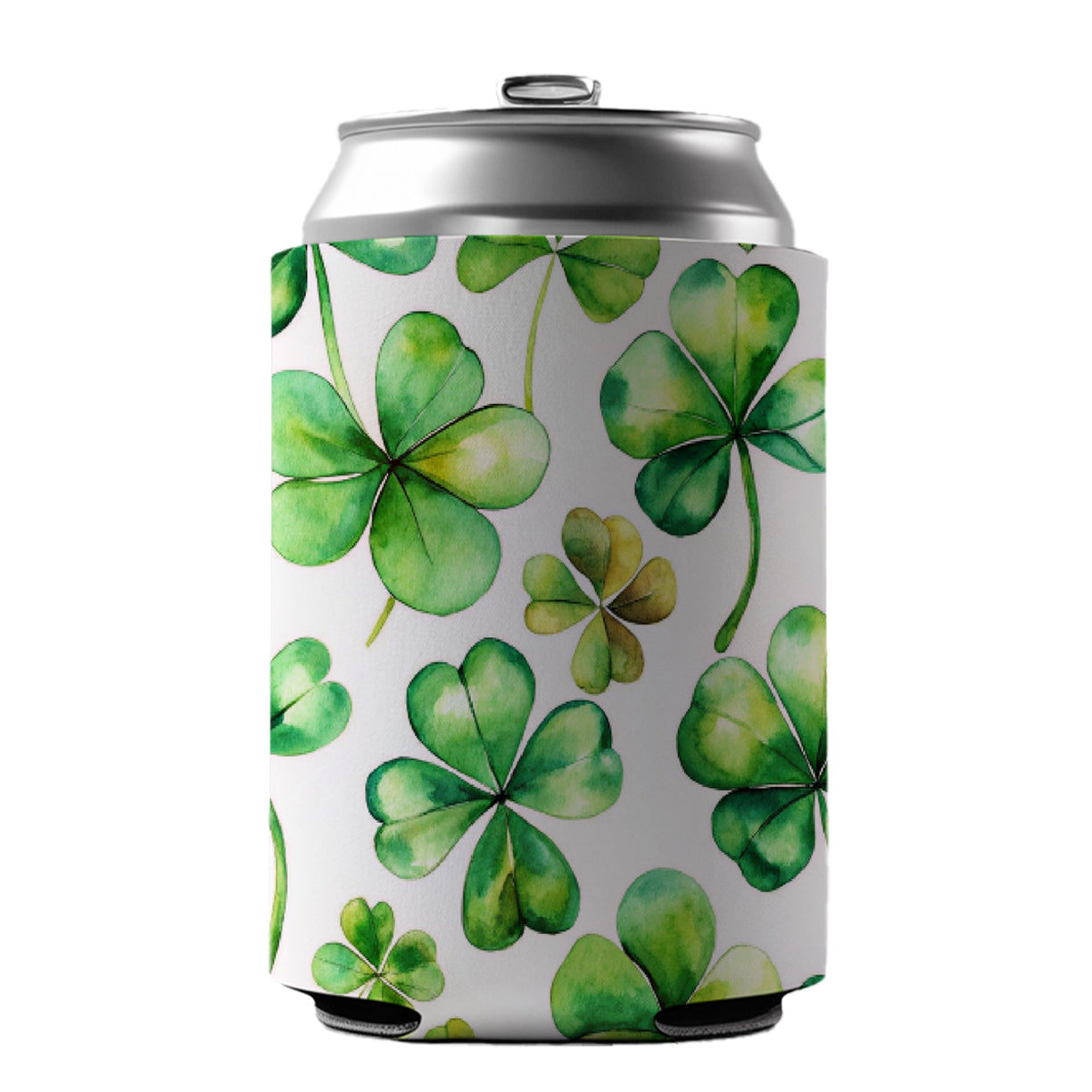 Four Leaf Clovers Ireland St. Patrick's Day Can Cooler Beer Soda Drink Insulated Holder Sleeve Hugger