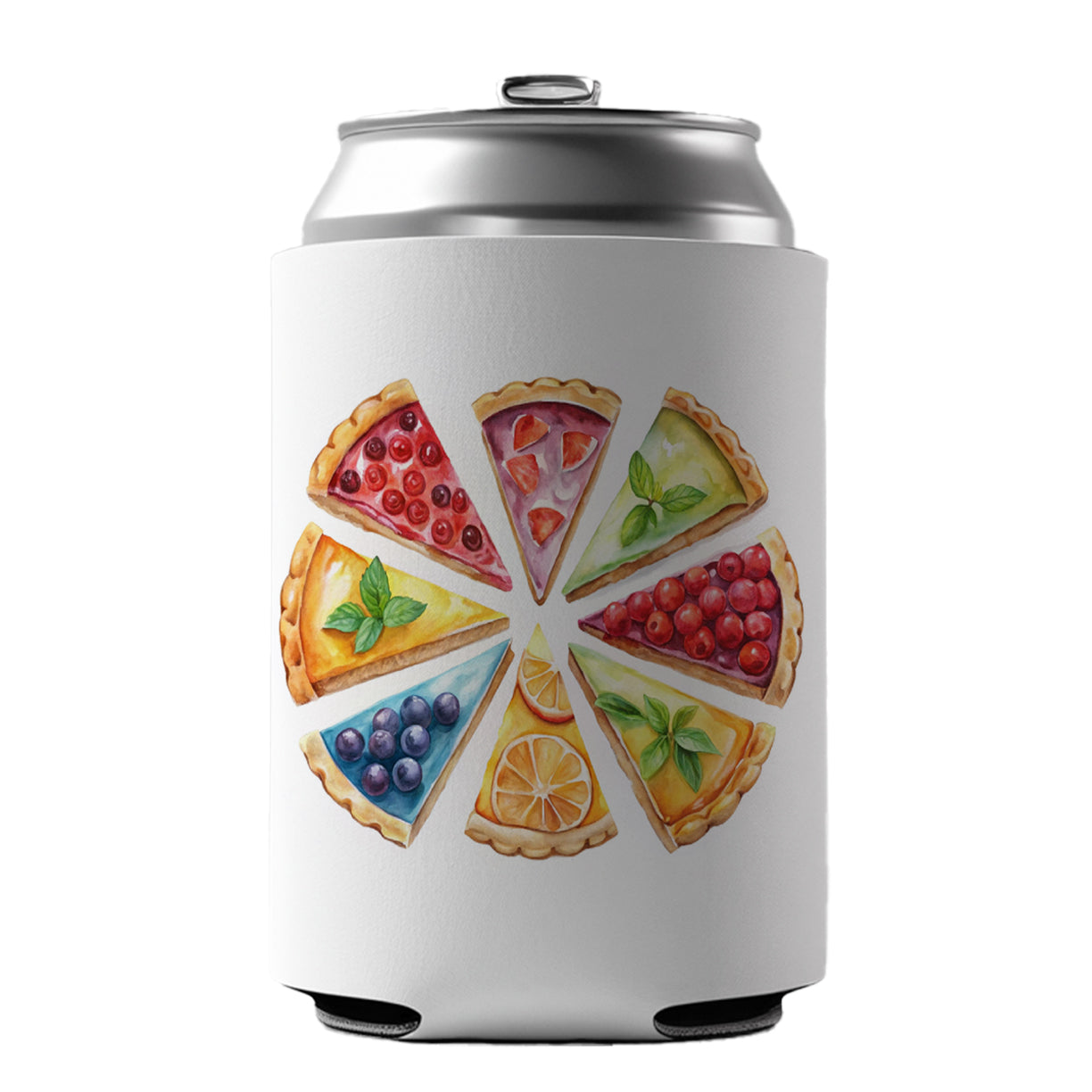 Fruit Pie Slices Can Cooler Beer Soda Drink Insulated Holder Sleeve Hugger