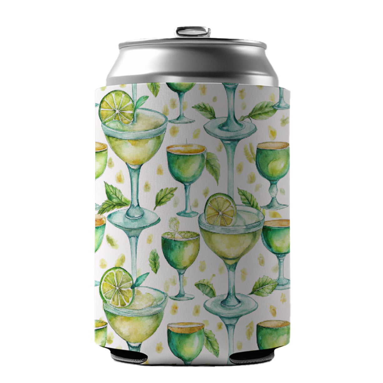Lots Of Margaritas Alcohol Watercolor Can Cooler Beer Soda Drink Insulated Holder Sleeve Hugger