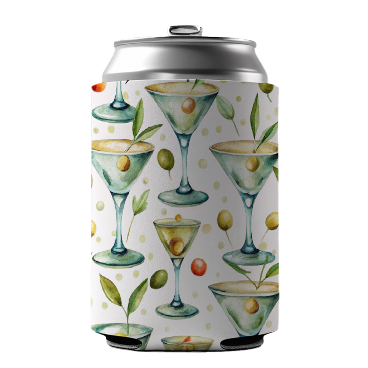 Martinis With Olives Alcohol Can Cooler Beer Soda Drink Insulated Holder Sleeve Hugger
