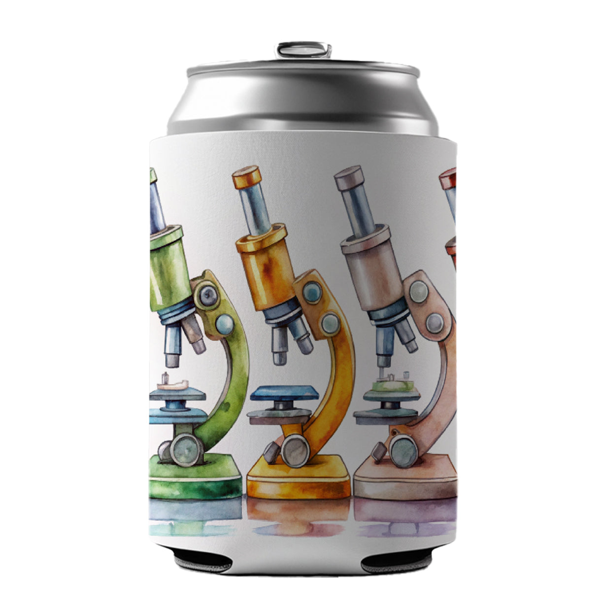 Microscopes In A Row Science Scientist Lab Anatomy Teacher Can Cooler Beer Soda Drink Insulated Holder Sleeve Hugger