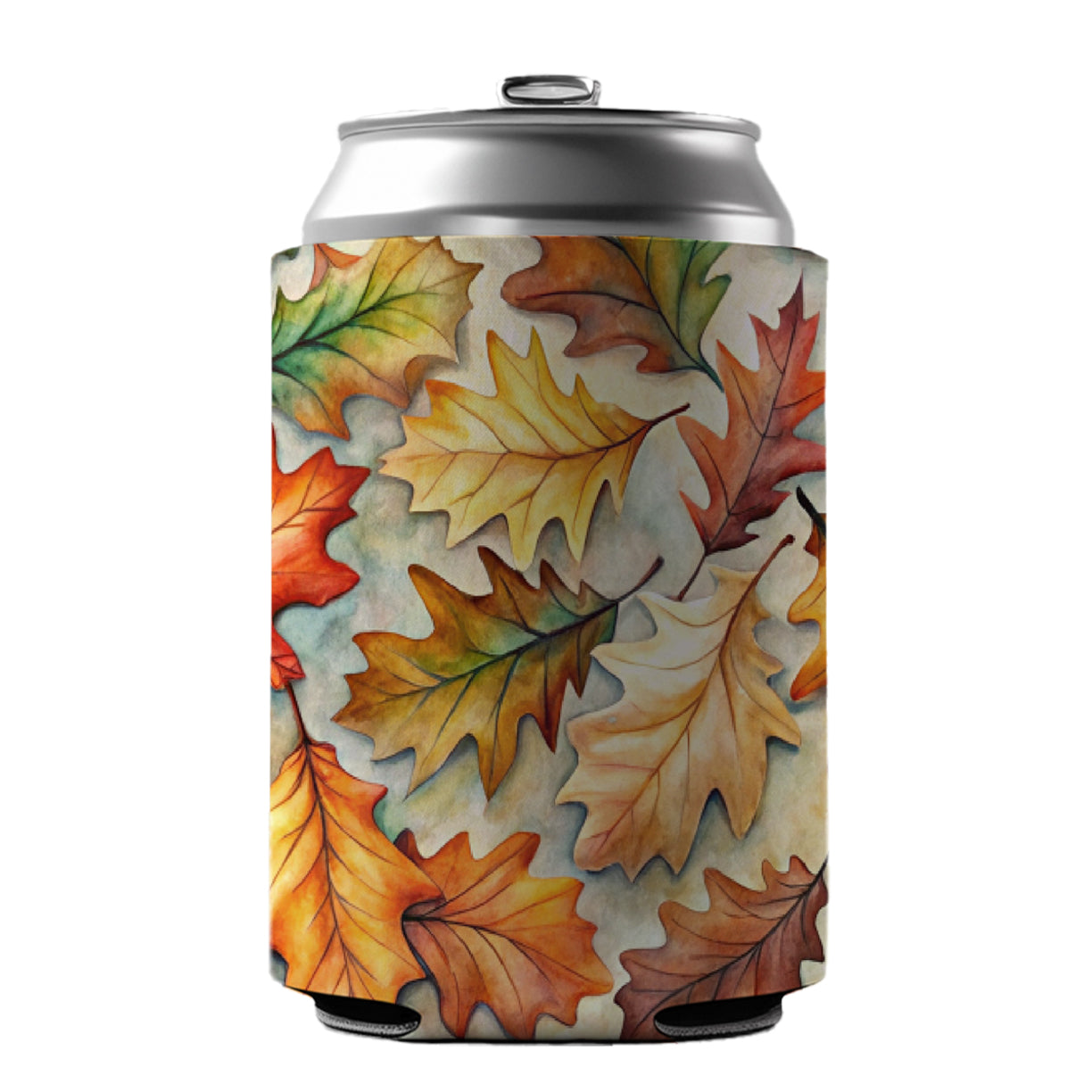 Oak Leaves Watercolor Can Cooler Beer Soda Drink Insulated Holder Sleeve Hugger