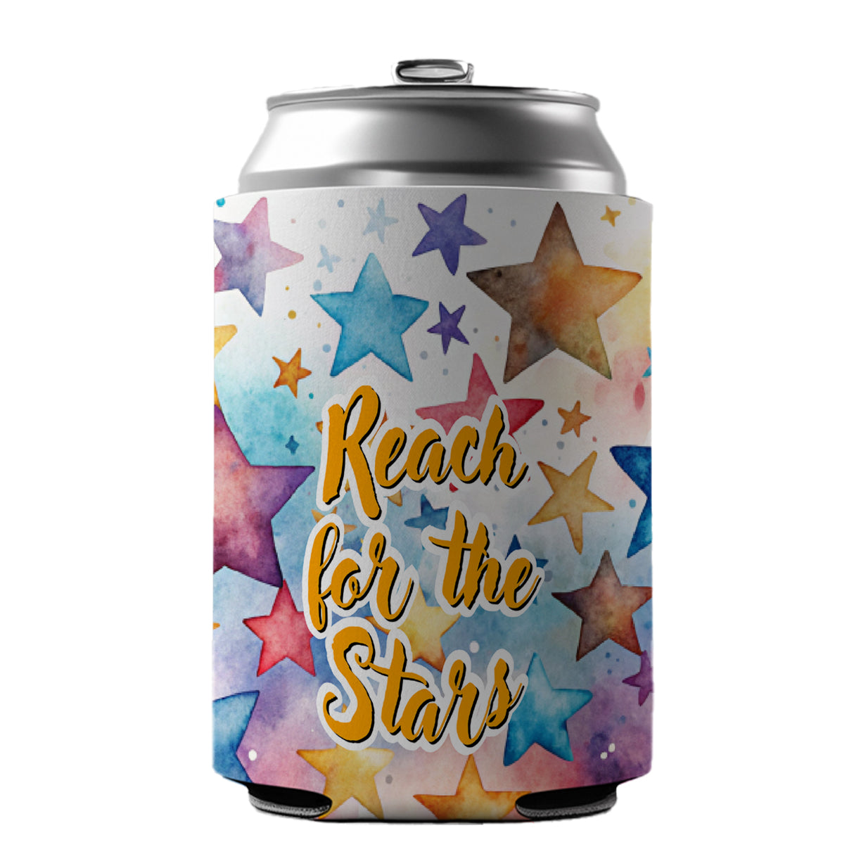 Reach For The Stars Inspirational Graduation Can Cooler Beer Soda Drink Insulated Holder Sleeve Hugger