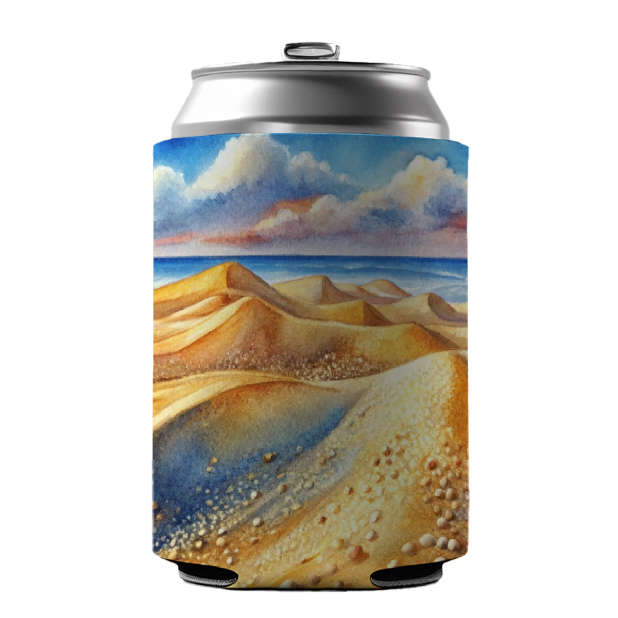 Sandy Desert Mountains Watercolor Can Cooler Beer Soda Drink Insulated Holder Sleeve Hugger