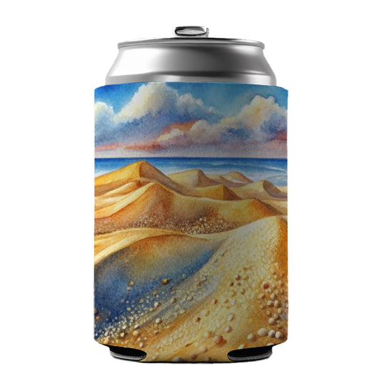 Sandy Desert Mountains Watercolor Can Cooler Beer Soda Drink Insulated Holder Sleeve Hugger