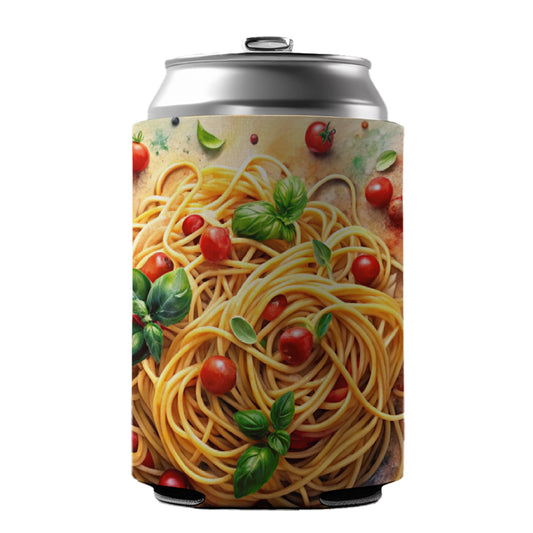 Spaghetti Pasta Italian Food Watercolor Can Cooler Beer Soda Drink Insulated Holder Sleeve Hugger
