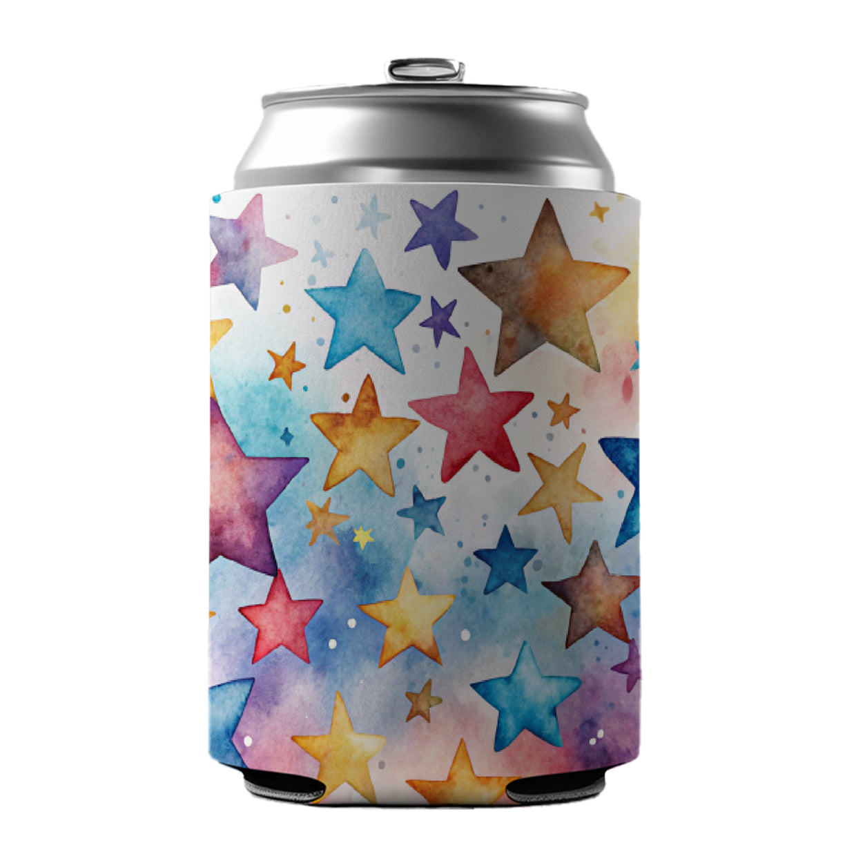 Stars Watercolor Can Cooler Beer Soda Drink Insulated Holder Sleeve Hugger