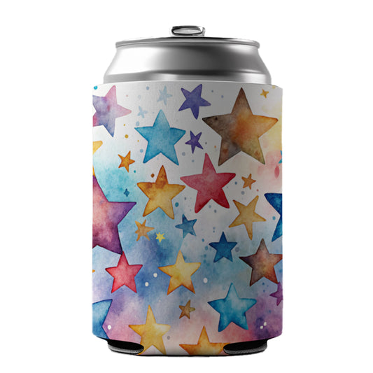 Stars Watercolor Can Cooler Beer Soda Drink Insulated Holder Sleeve Hugger