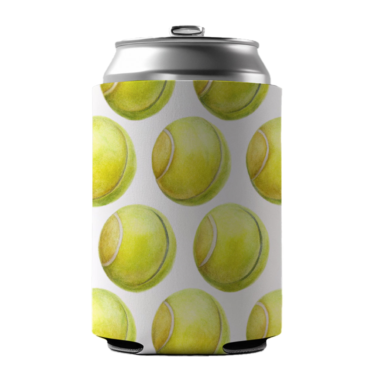 Tennis Balls In A Row Can Cooler Beer Soda Drink Insulated Holder Sleeve Hugger