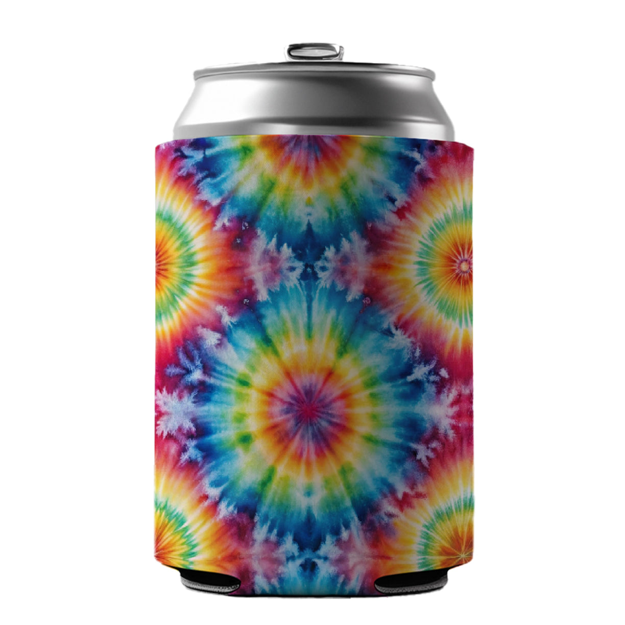 Tie Dye Pattern Fun Watercolor Can Cooler Beer Soda Drink Insulated Holder Sleeve Hugger