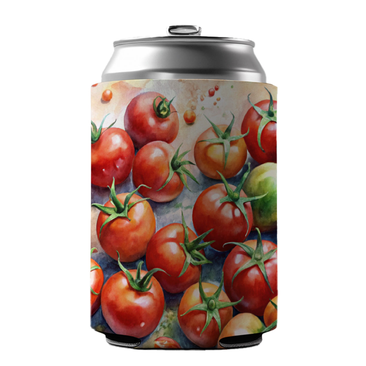 Tomatoes Watercolor Can Cooler Beer Soda Drink Insulated Holder Sleeve Hugger