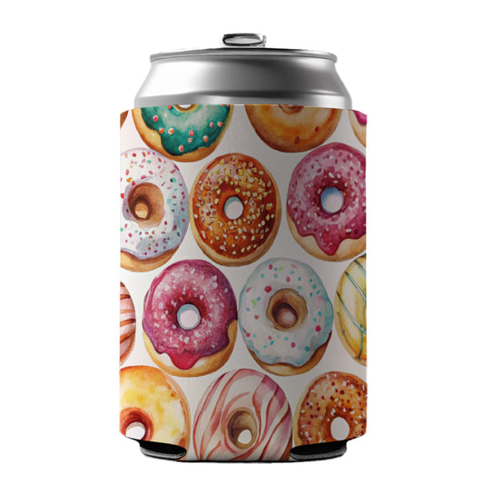 Variety Of Donuts Can Cooler Beer Soda Drink Insulated Holder Sleeve Hugger