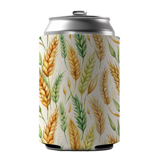 Wheat Watercolor Can Cooler Beer Soda Drink Insulated Holder Sleeve Hugger