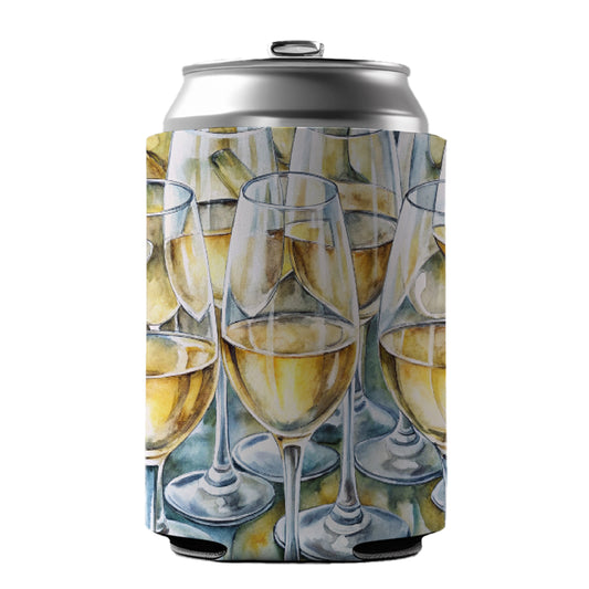 White Wine Glasses Chardonnay Can Cooler Beer Soda Drink Insulated Holder Sleeve Hugger