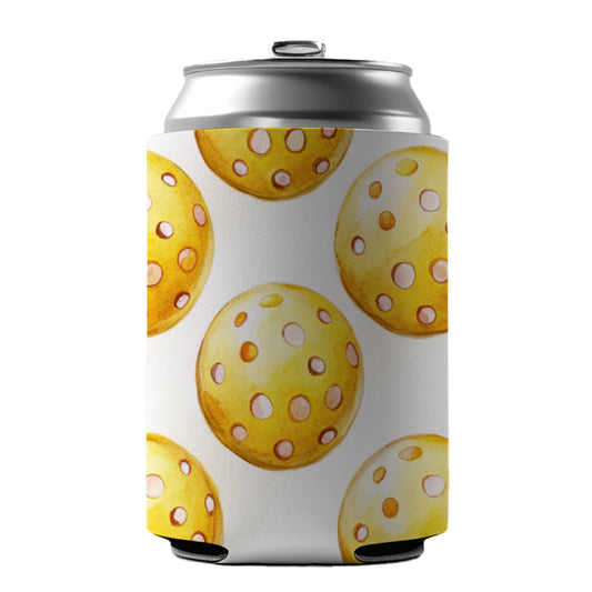 Yellow Pickleballs Can Cooler Beer Soda Drink Insulated Holder Sleeve Hugger