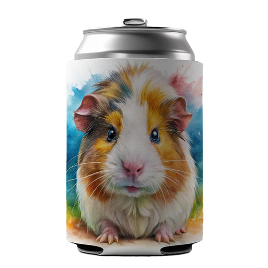 Angry Mad Guinea Pig Watercolor Can Cooler Beer Soda Drink Insulated Holder Sleeve Hugger