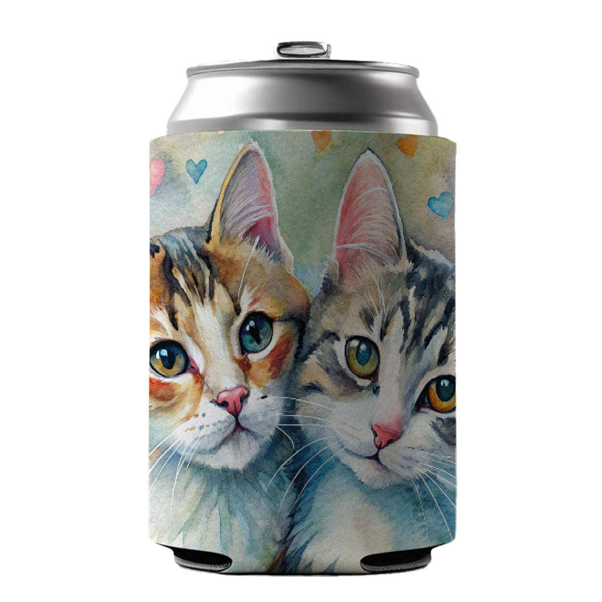 Cats In Love Valentine's Day Can Cooler Beer Soda Drink Insulated Holder Sleeve Hugger
