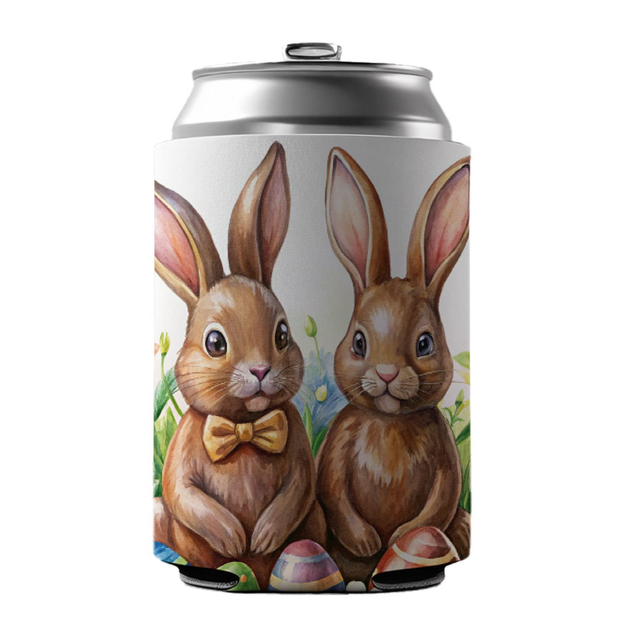 Chocolate Easter Bunnies Rabbits Cute Can Cooler Beer Soda Drink Insulated Holder Sleeve Hugger