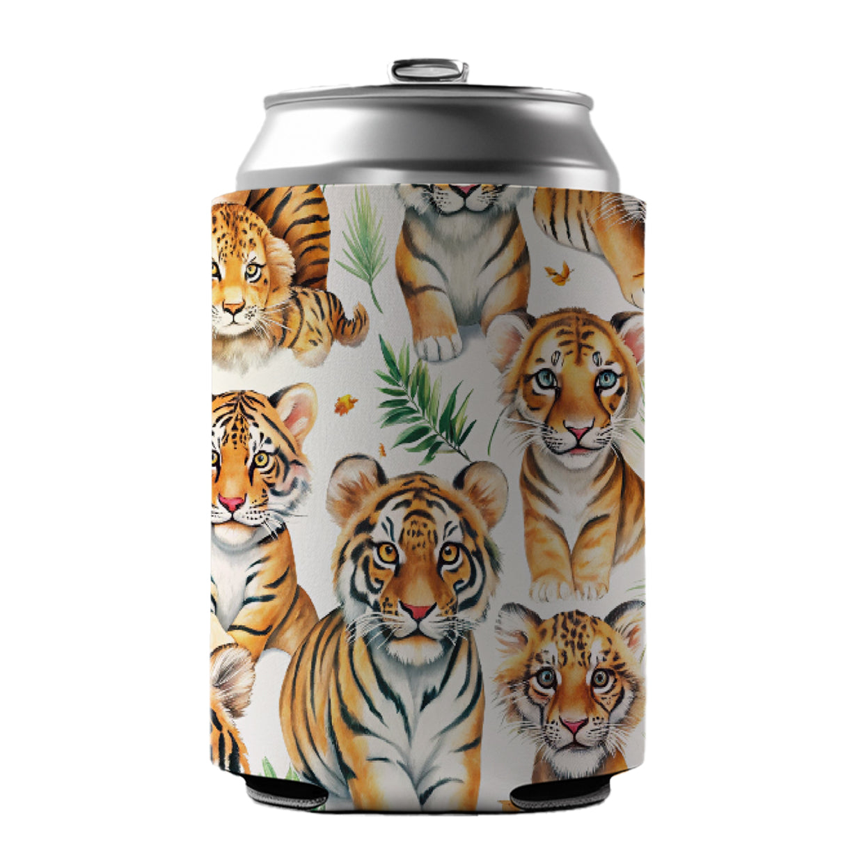 Lots Of Sweet Bengal Tigers Can Cooler Beer Soda Drink Insulated Holder Sleeve Hugger