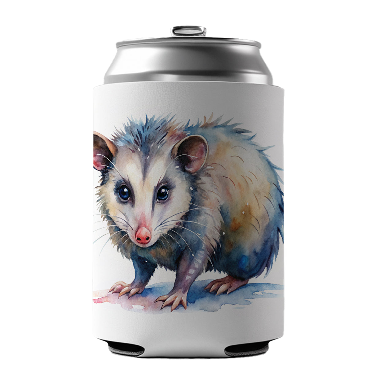 Opossum Watercolor Can Cooler Beer Soda Drink Insulated Holder Sleeve Hugger