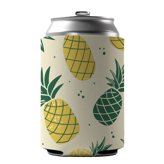 Scattered Tropical Pineapples Can Cooler Beer Soda Drink Insulated Holder Sleeve Hugger