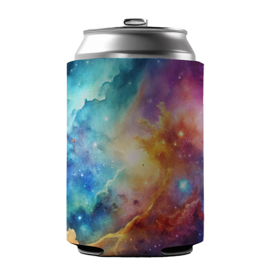 Sci-fi Fantasy Space Nebula Rainbow Watercolor Can Cooler Beer Soda Drink Insulated Holder Sleeve Hugger