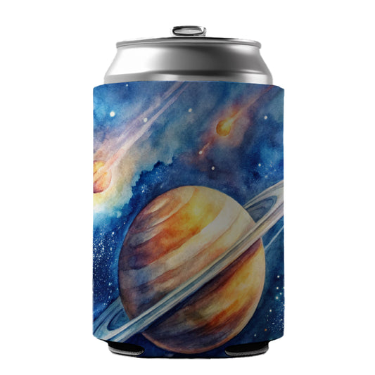 Sci-fi Planet Saturn Meteor Shower Can Cooler Beer Soda Drink Insulated Holder Sleeve Hugger
