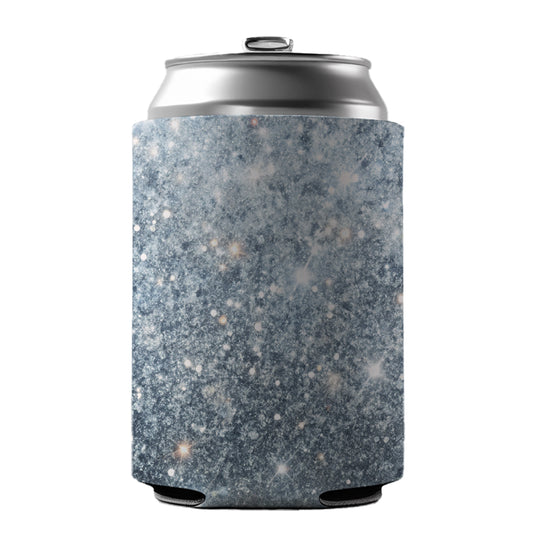 Silver Faux Glitter Can Cooler Beer Soda Drink Insulated Holder Sleeve Hugger