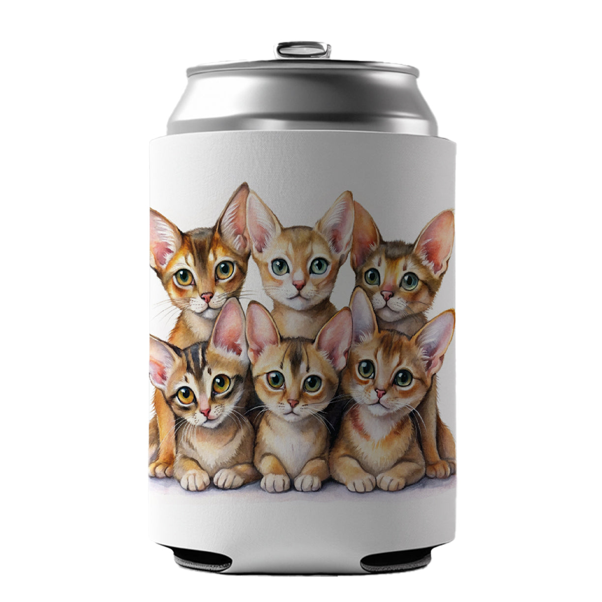 Sweet Abyssinian Cats Can Cooler Beer Soda Drink Insulated Holder Sleeve Hugger