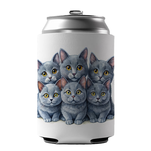 Sweet Chartreux Cats Can Cooler Beer Soda Drink Insulated Holder Sleeve Hugger