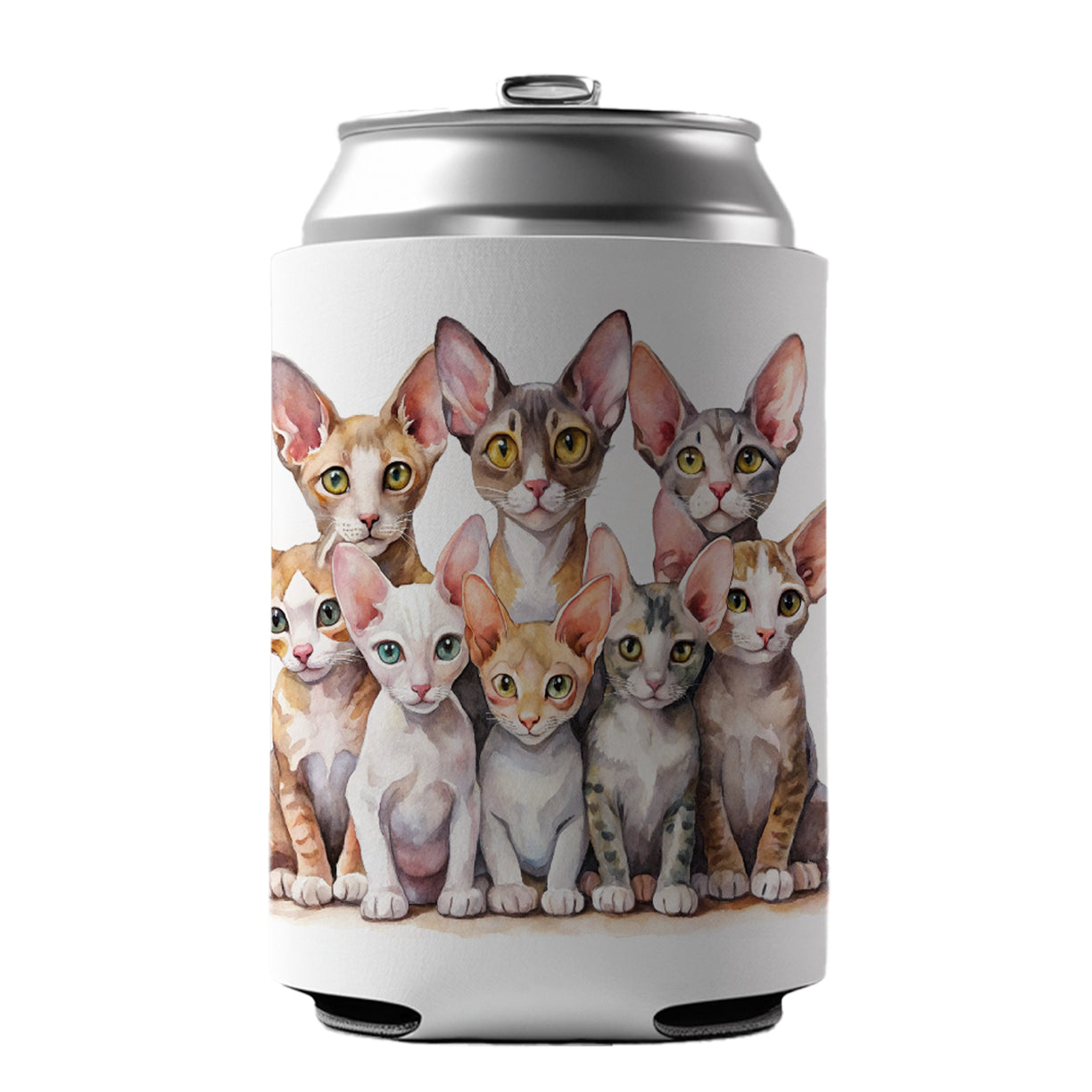 Sweet Cornish Rex Cats Can Cooler Beer Soda Drink Insulated Holder Sleeve Hugger