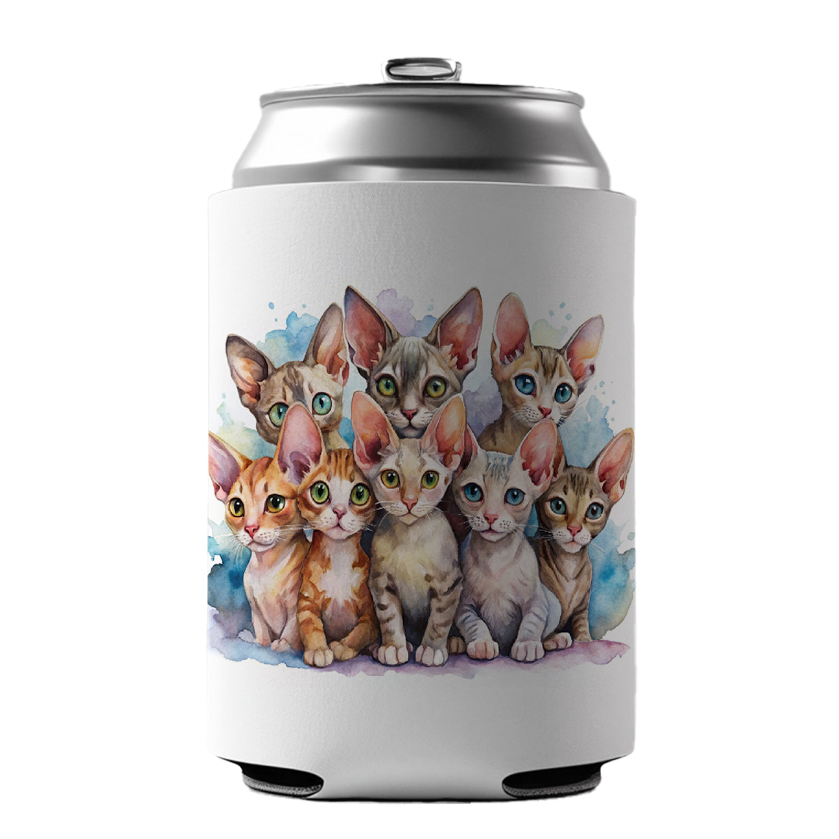 Sweet Devon Rex Cats Can Cooler Beer Soda Drink Insulated Holder Sleeve Hugger