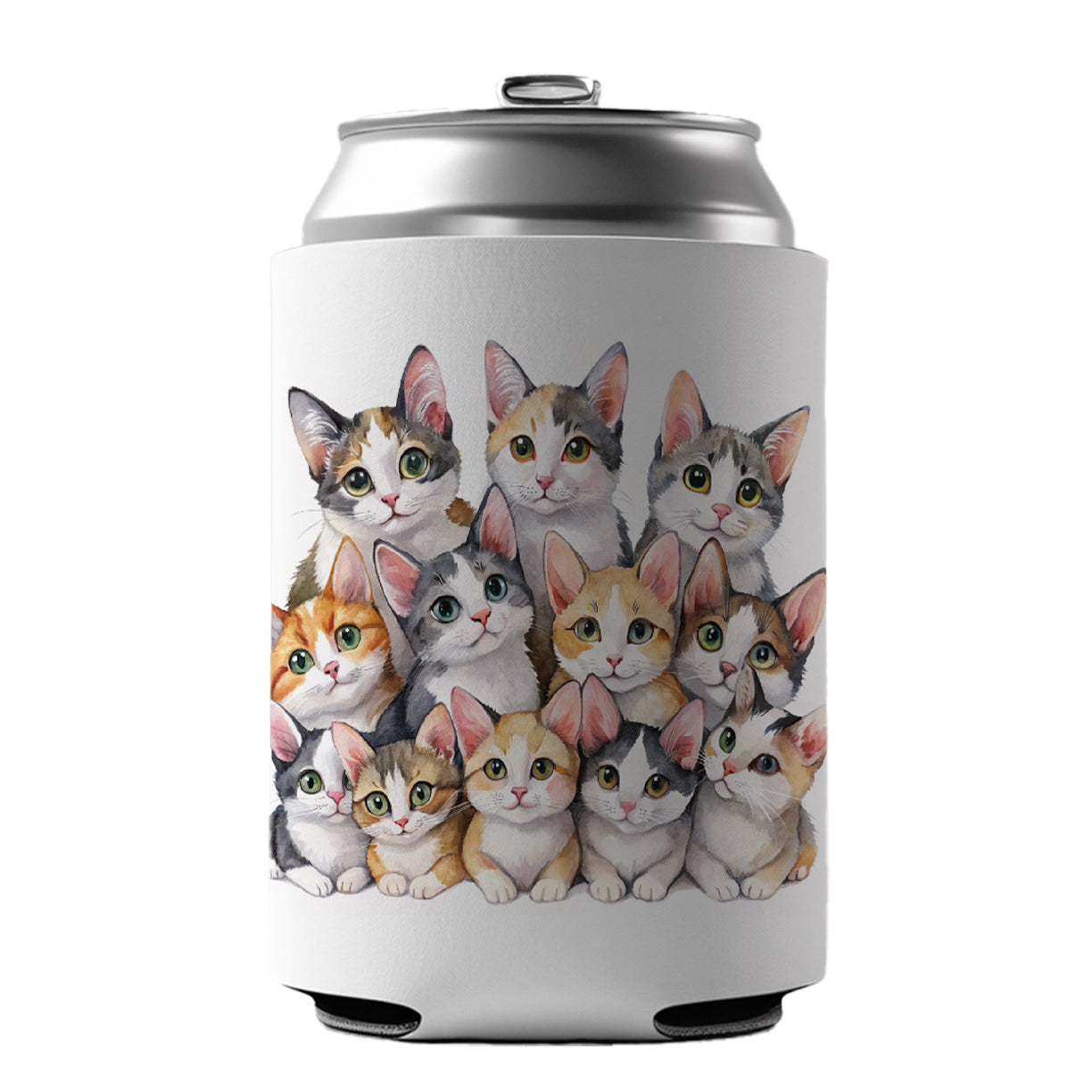 Sweet Japanese Bobtail Cats Can Cooler Beer Soda Drink Insulated Holder Sleeve Hugger