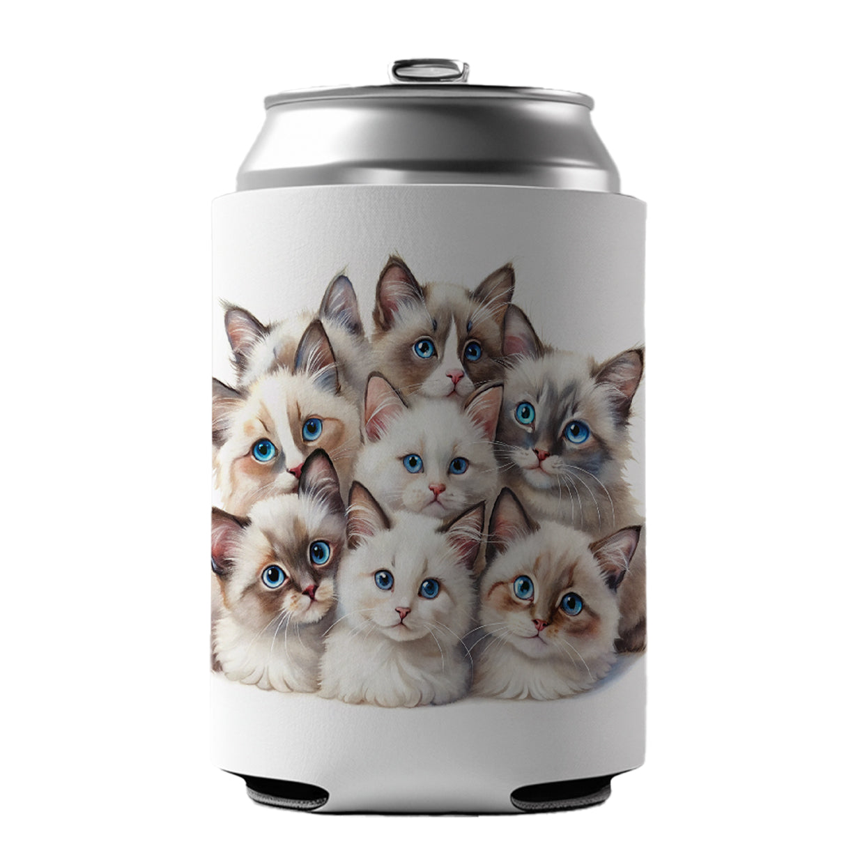Sweet Ragdoll Cats Can Cooler Beer Soda Drink Insulated Holder Sleeve Hugger
