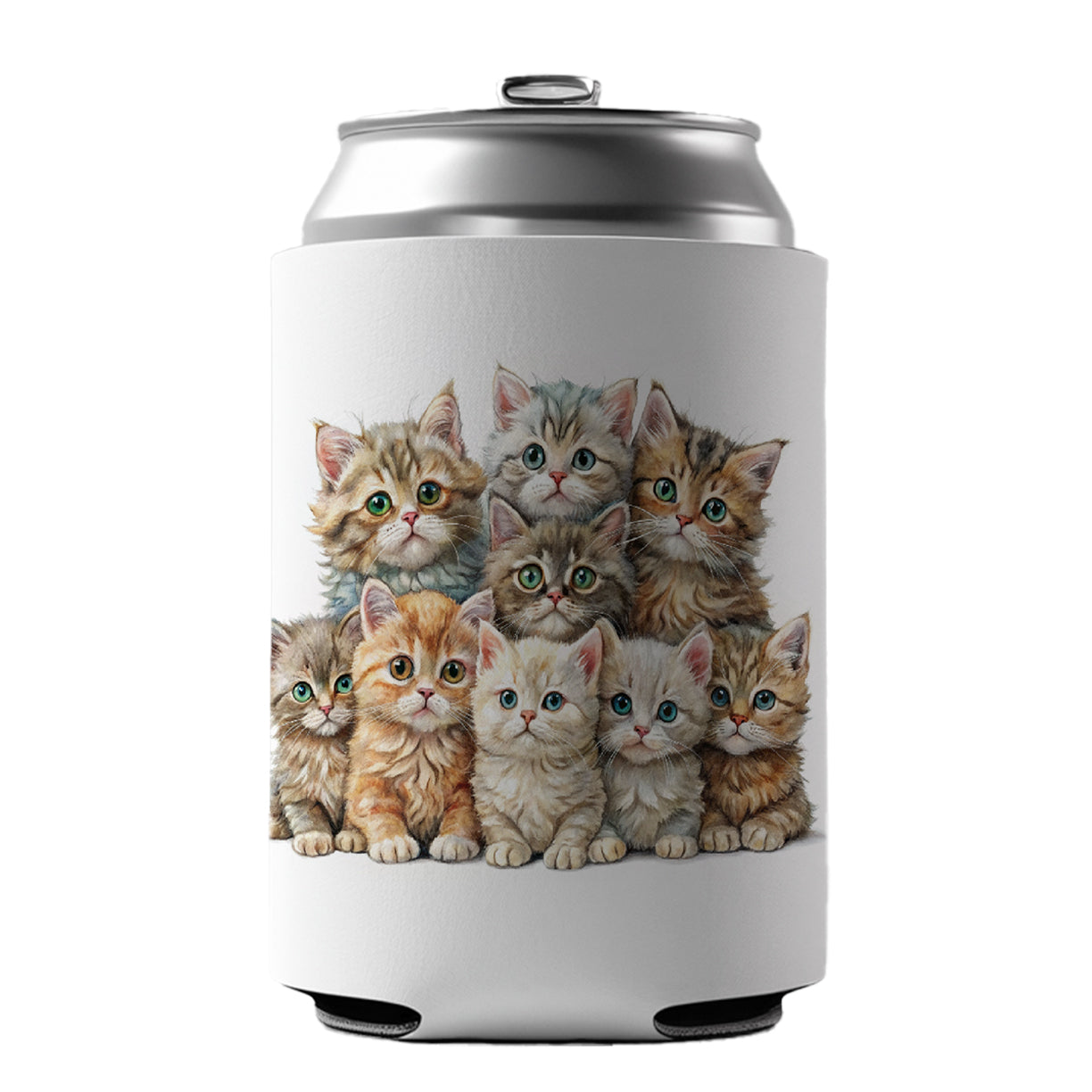 Sweet Selkirk Rex Cats Can Cooler Beer Soda Drink Insulated Holder Sleeve Hugger