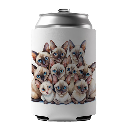 Sweet Siamese Cats Can Cooler Beer Soda Drink Insulated Holder Sleeve Hugger