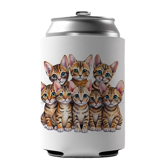 Sweet Toyger Cats Can Cooler Beer Soda Drink Insulated Holder Sleeve Hugger
