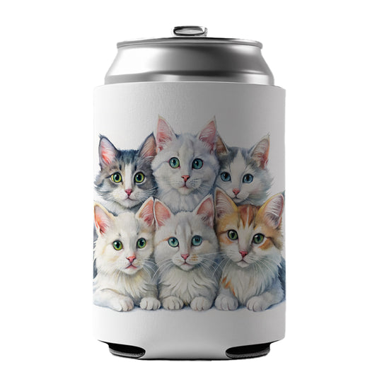 Sweet Turkish Angora Cats Can Cooler Beer Soda Drink Insulated Holder Sleeve Hugger