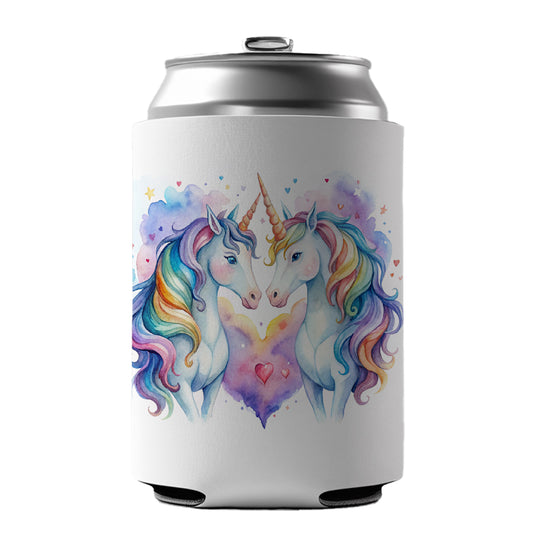 Unicorns In Love Valentine's Day Can Cooler Beer Soda Drink Insulated Holder Sleeve Hugger