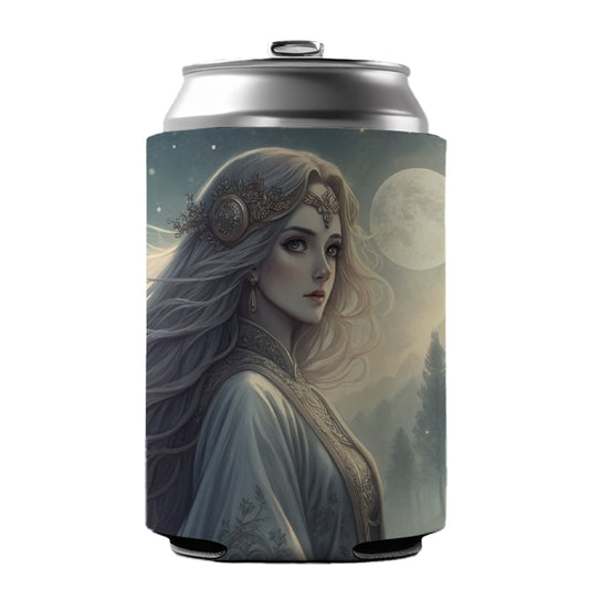 Anime Style Fantasy Princess Elf White Scene Can Cooler Beer Soda Drink Insulated Holder Sleeve Hugger