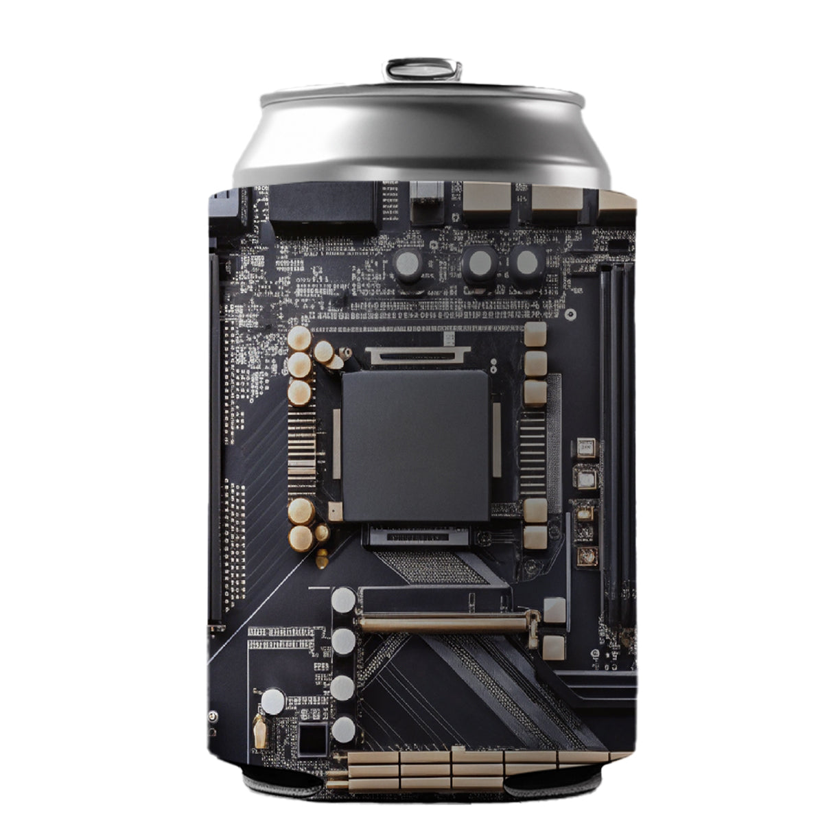 Black Gaming Computer Motherboard Can Cooler Beer Soda Drink Insulated Holder Sleeve Hugger